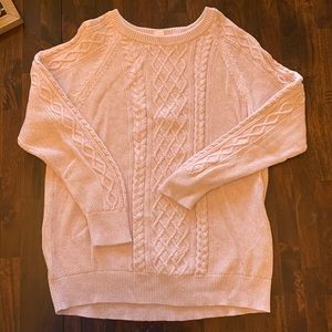 Baby pink cable knit sweater